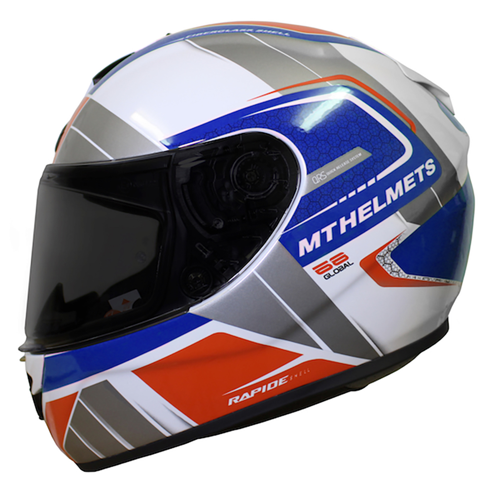 MT Helmets MT Rapide Global White & Blue & Red